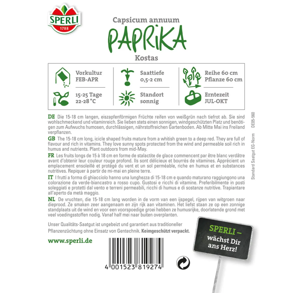 Sperli Paprika Kostas