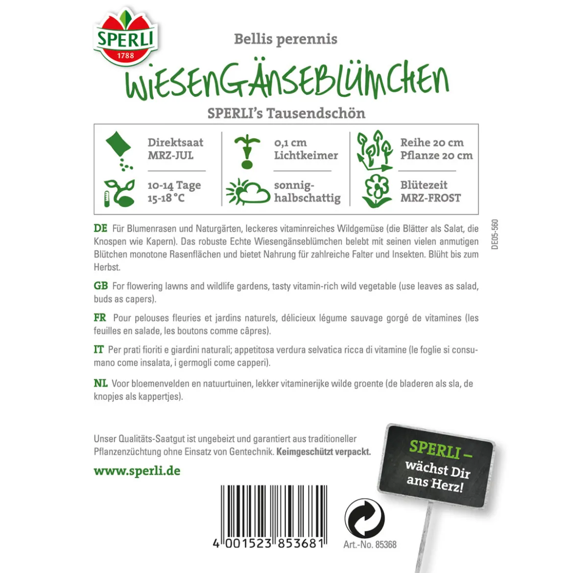 Sperli Wiesengänseblümchen ngs Tausendschön