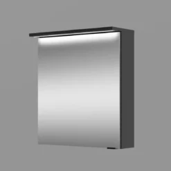 Spiegelschrank Mara, 55cm, 1 Tür, Soft-Close, LED-Kranzbeleuchtung