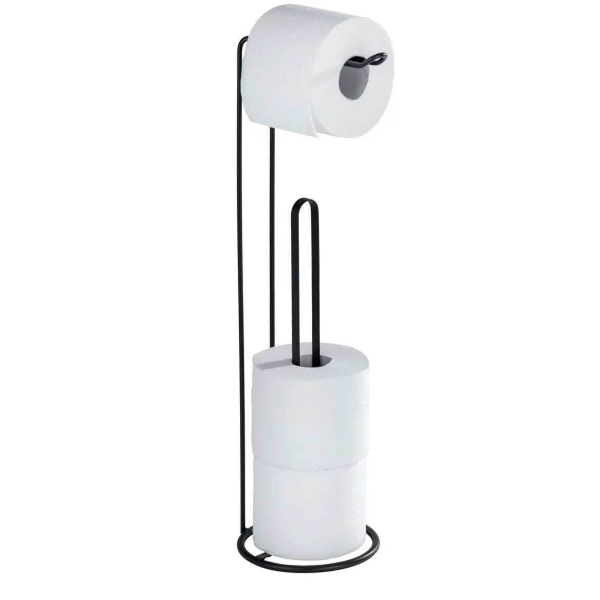 Stand Toilettenpapierhalter 2 in 1,Lugano schwarz