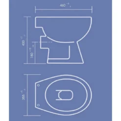 Stand-WC Tiefspueler Keramik mitSpuelrand Abgang waagrecht
