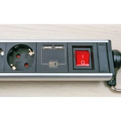 Steckdosenleiste 4-fach USB mitTischbefestigung