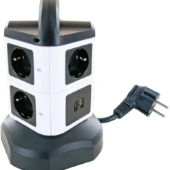 Steckdosentower 7x Strom + 2x USB 1,8m