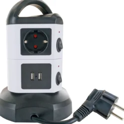 Steckdosentower 7x Strom + 2x USB 1,8m