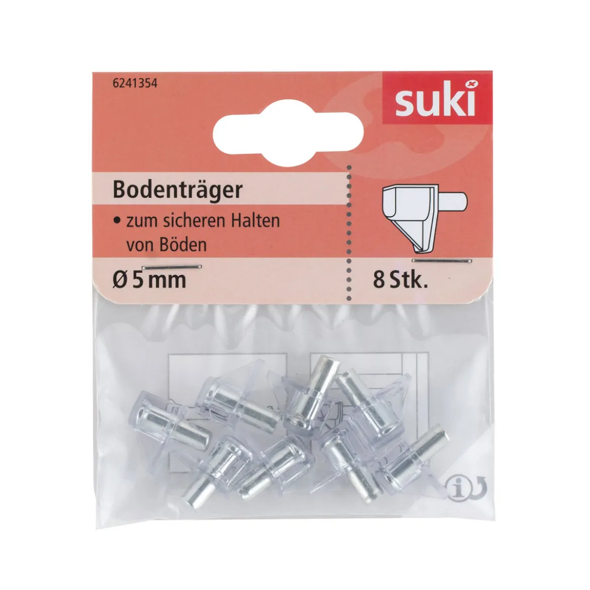 Suki Bodenträger Kunststoff Durchmesser 0,5 x 0,8 cm transparent 8 Stück