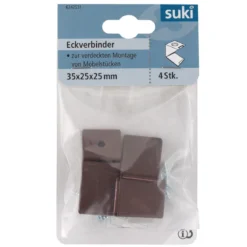 Suki Eckverbinder braun 3,5 x 2,5 cm 4 Stück