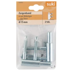 Suki Einbohrband-Unterteil Stahl 15 mm 2 Stifte 2 Stück