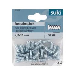 Suki Euroschraube verzinkt Durchmesser 6,3 x 14 mm 40 Stück