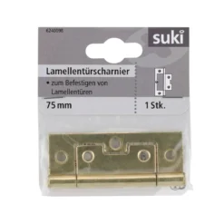Suki Lamellentürscharnier vermessingt 7,5 cm