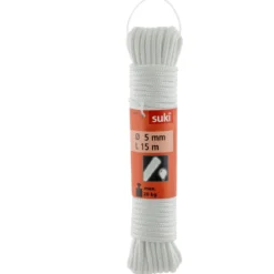 Suki Leuchtseil geflochten PP 5,0 mm 15m weiß