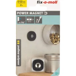 Suki Magnet Neodym mit Senkbohrung Ø 22 x 4 mm, gummiert, schwarz