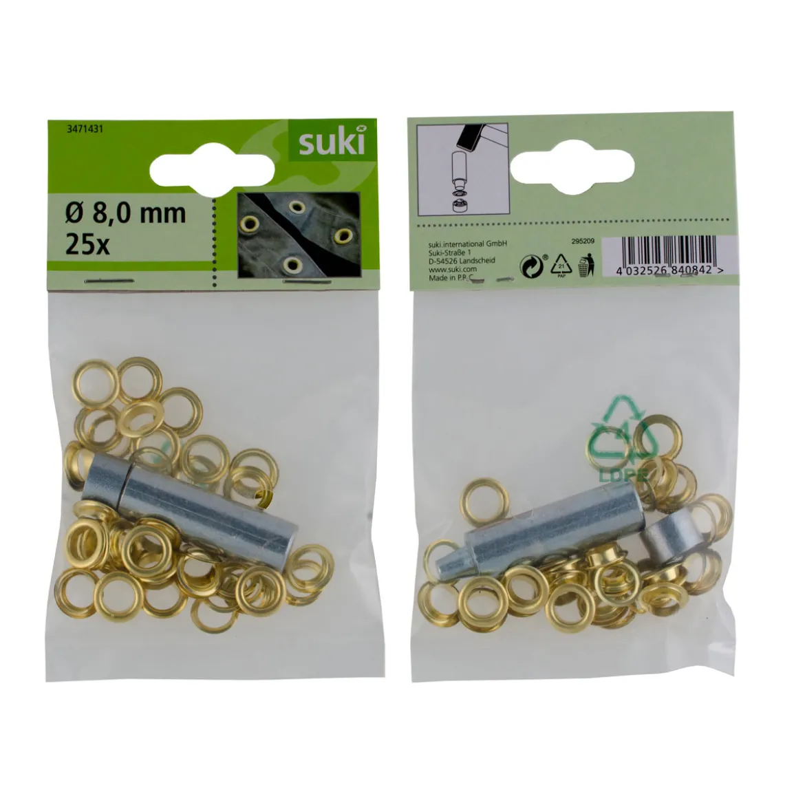 Suki Ösen-Set mit Werkzeug 8 mm 10-teilig
