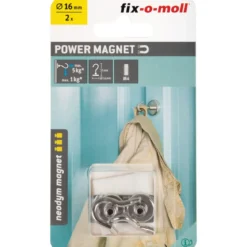 Suki Topfmagnet Neodym mit Schraubhaken M4 Ø 16 x 35 mm, silber