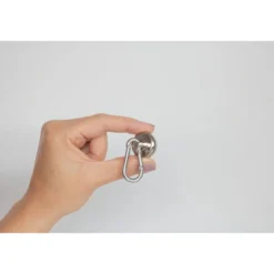 Suki Topfmagnet Neodym Ø 25 mm, mit Karabiner 40 x 20 mm, silber