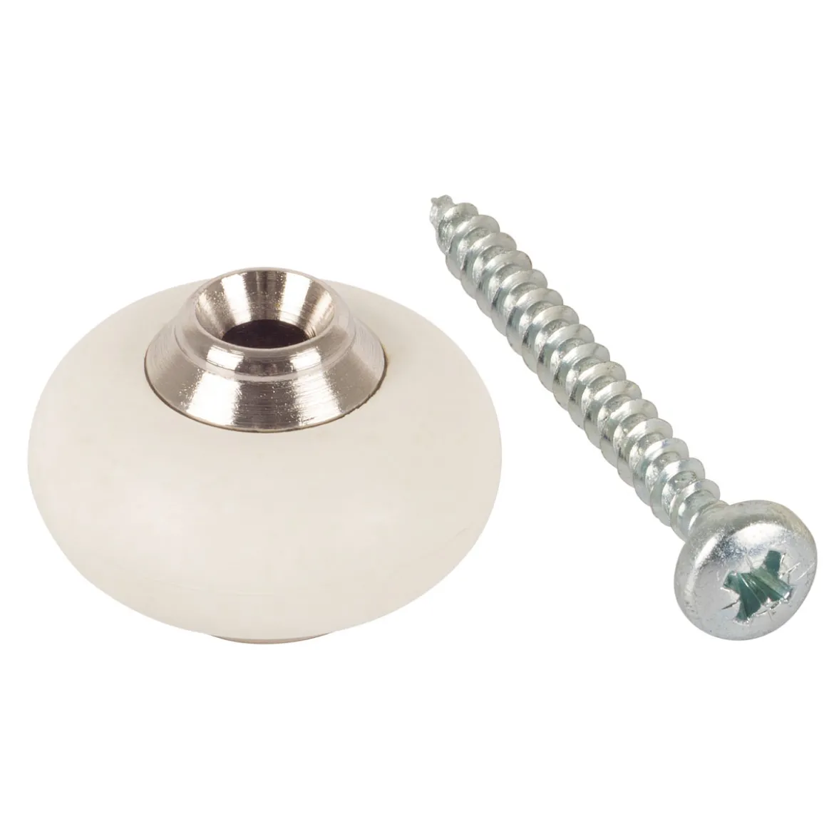 Suki Türstopper mit Schraube Metall 3 cm weiß