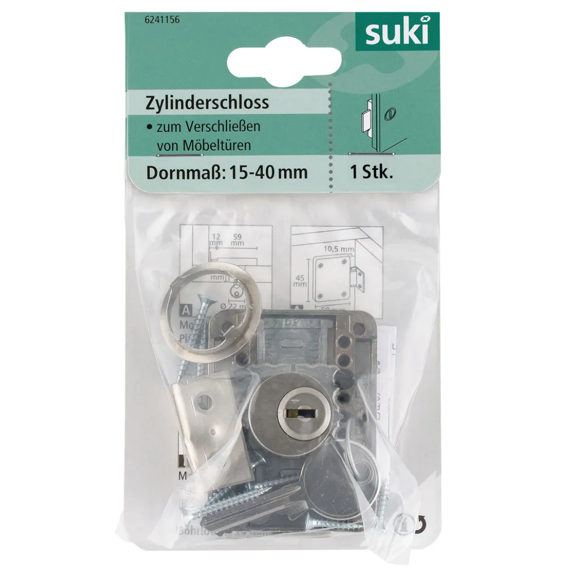Suki Zylinderschloss verschiedenschließend 22 mm