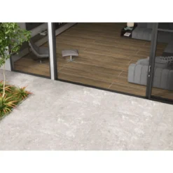 Terrassenplatte Travertine silver ca. 80 x 80 x 2 cm