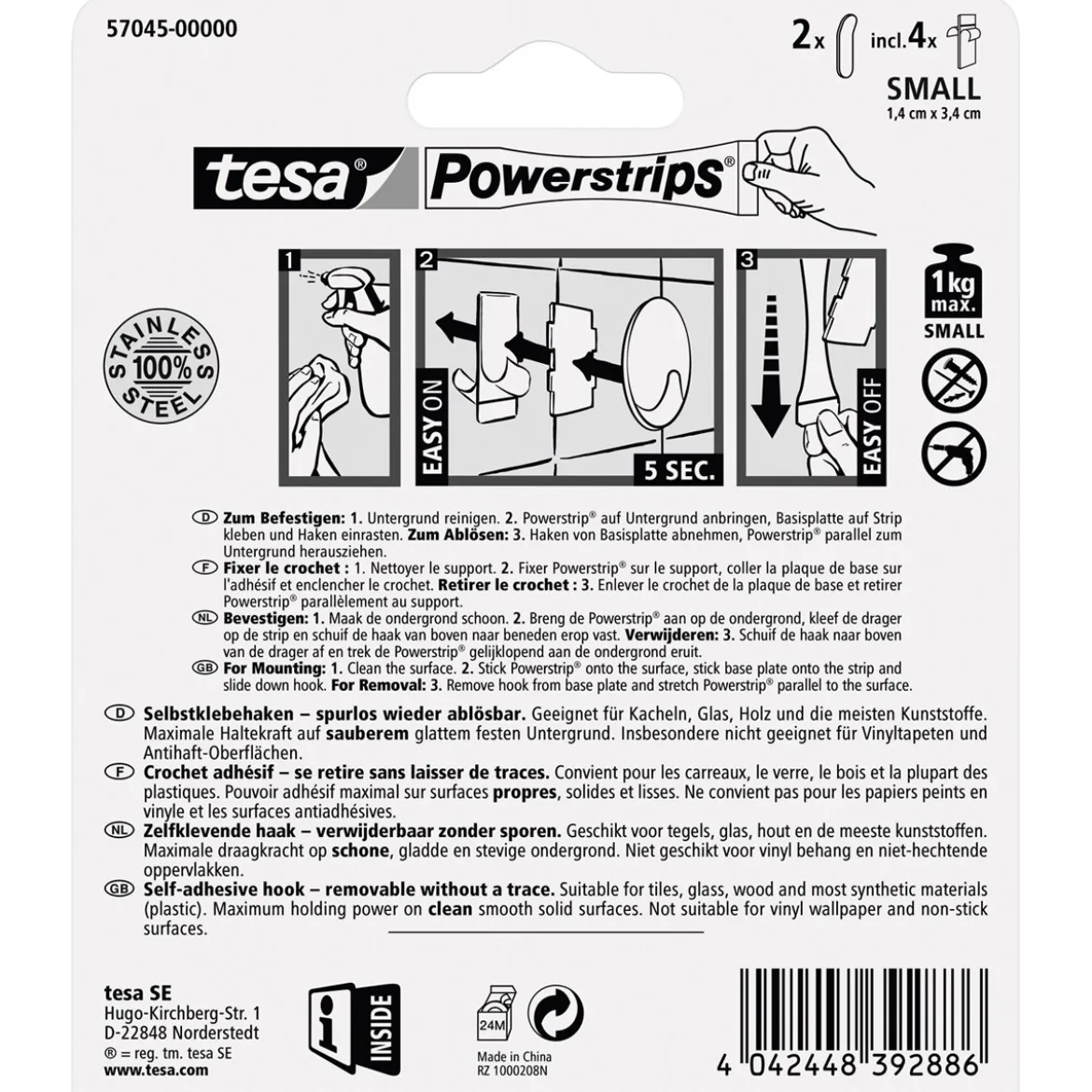 Tesa Haken Powerstrips Small Metall