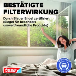 Tesa IS Pollen- & Insektengitter für bodentiefe Fenster, anthrazit, 1,2x2,4m