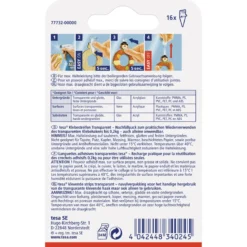 Tesa Klebestreifen transparent Glas 16 Stück Traglast 16 x 0,2 Kg