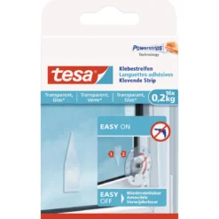 Tesa Klebestreifen transparent Glas 16 Stück Traglast 16 x 0,2 Kg