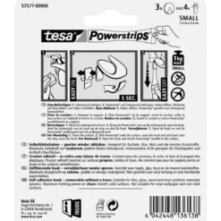 Tesa Powerstrips Haken Small rund weiß 3 Stück