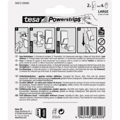 Tesa Powerstrips transparent matt chrome