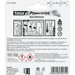 Tesa Powerstrips Waterproof Haken Large Plastik weiss