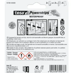Tesa Powerstrips Waterproof Haken Small Metall rechteckig