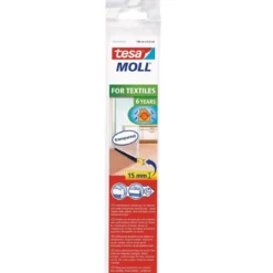 Tesa Türdichtschiene transparent für Textilböden für Spalten bis 15 mm 1mx43mm