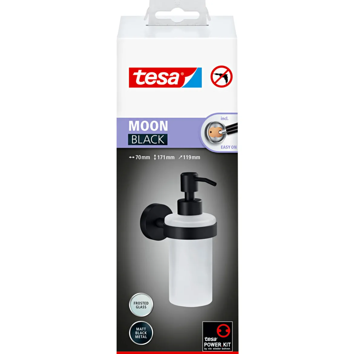 Tesa Wandseifenspender Moon mattschwarz