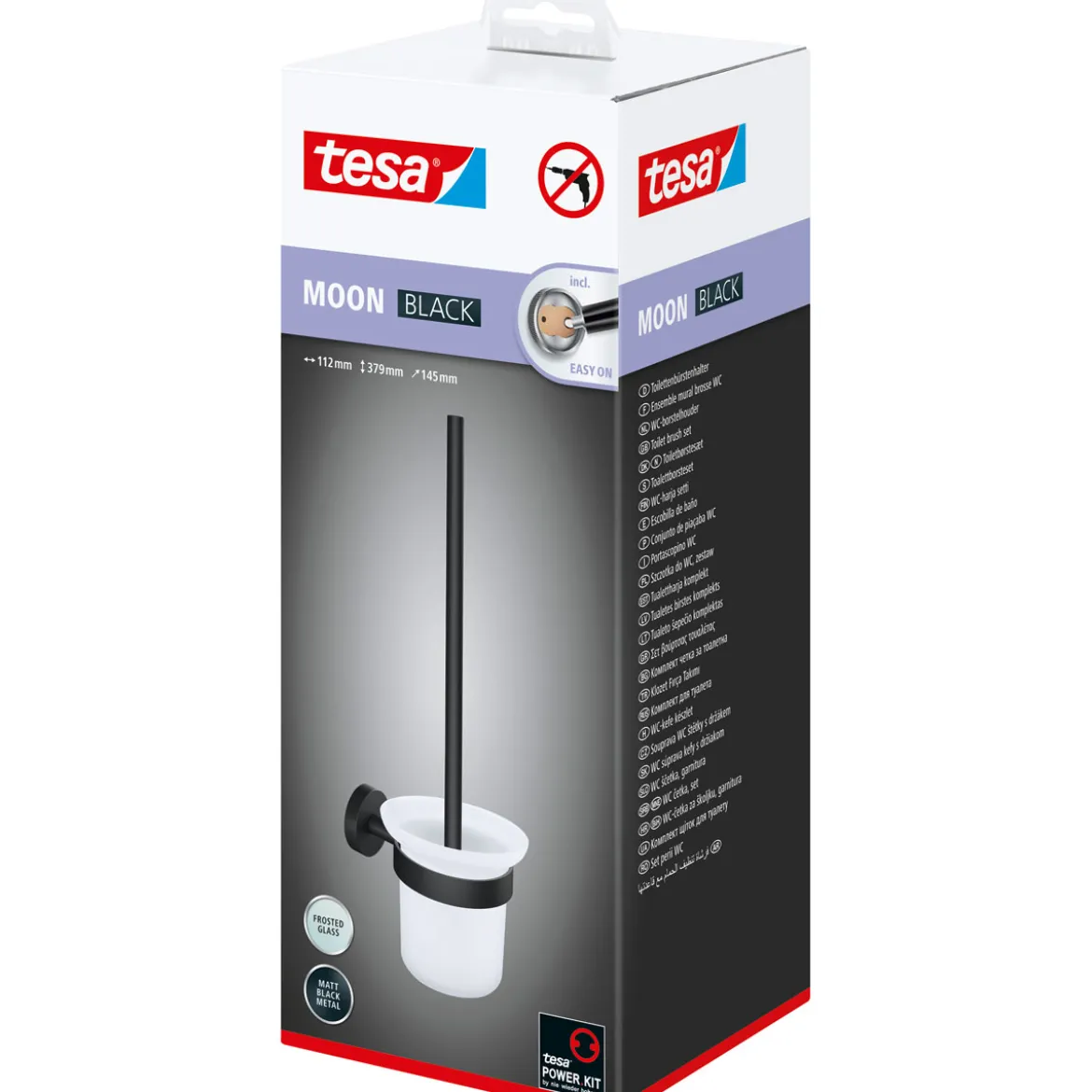 Tesa WC-Bürstengarnitur Moon mattschwarz