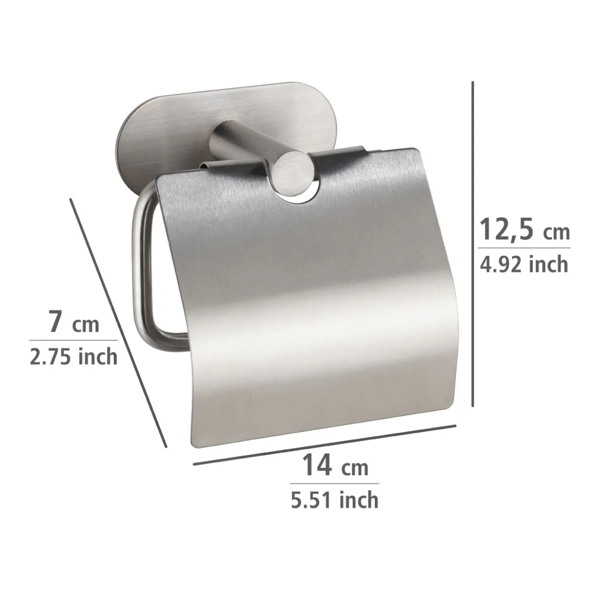 Toilettenpapierhalter mit Deckel OreaMatt Turbo-Lock Edelstahl