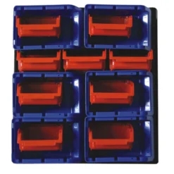 Tood Sichtlagerkasten-Set blau-rot 16-teilig