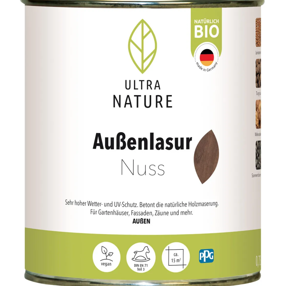 Ultra Nature Außenlasur Nuss 0,75 L