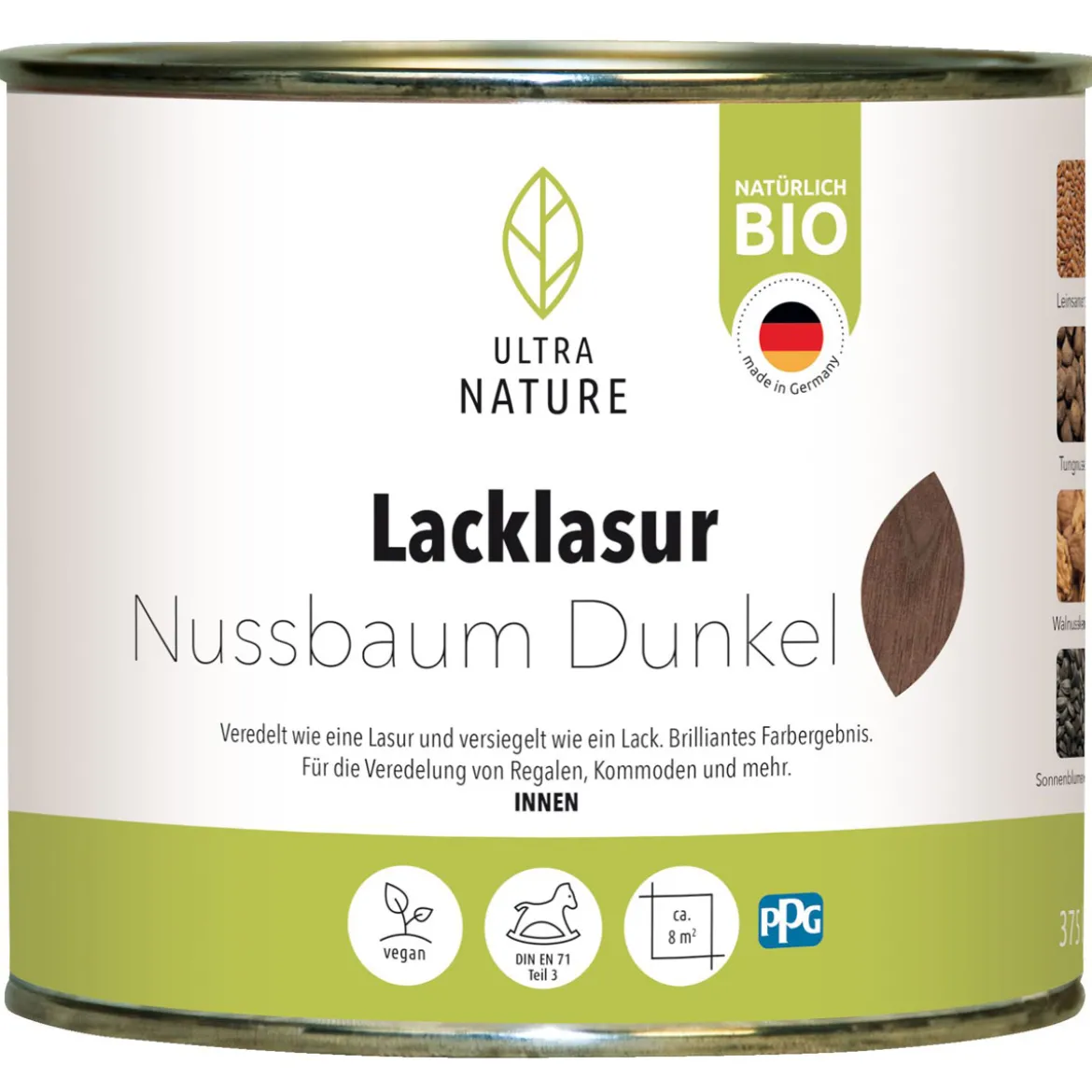 Ultra Nature Lacklasur Nussbaum Dunkel 0.375 L