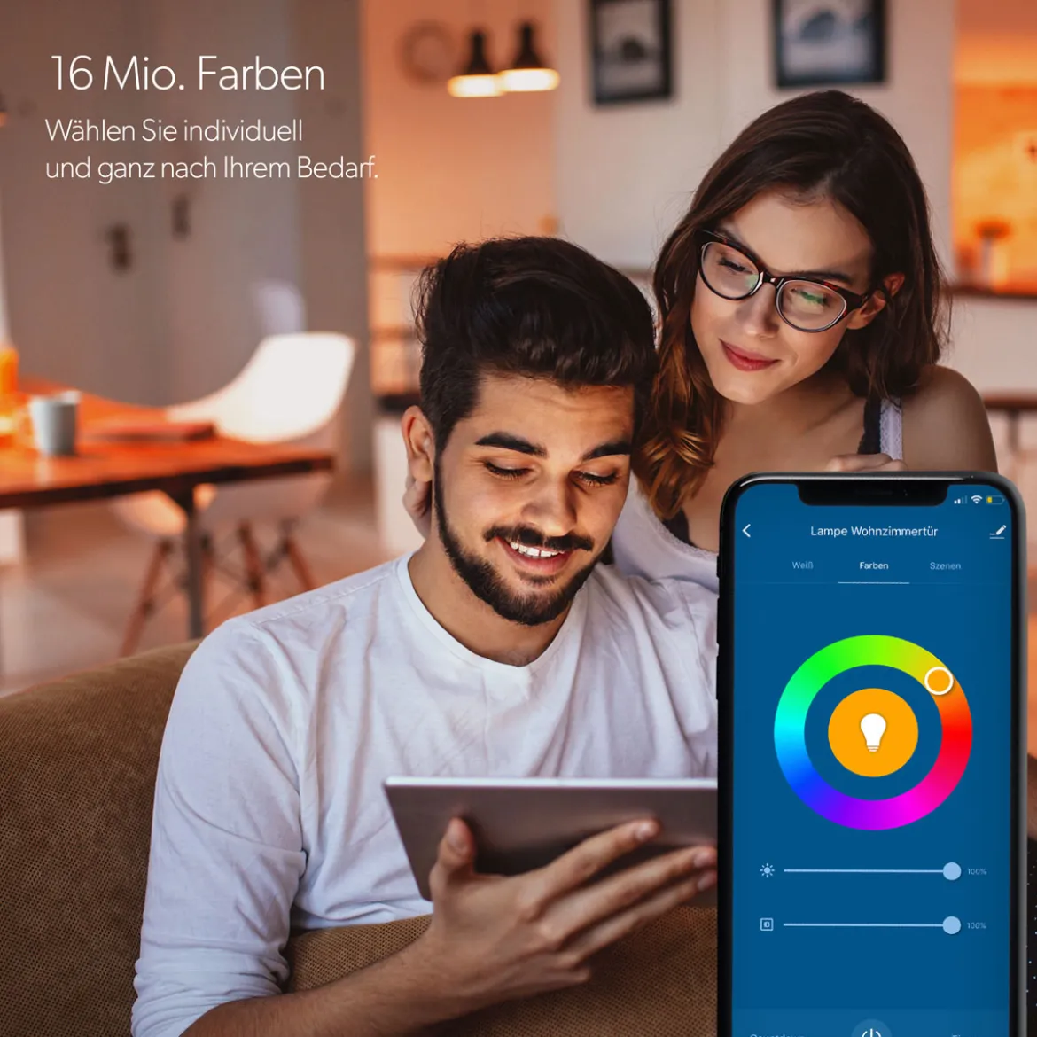 Unitec WIFI LED-Leuchtmittel Smart GU10 3,5W RGB CCT dimmbar
