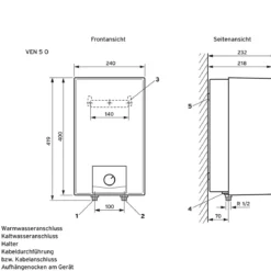 Untertischgeraet 5l Vaillant eloSTORplus VEN 5/7U