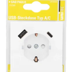 USB-Steckdose (A/C) Sao Paulo ultraweiß