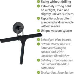 Vacuum-Loc Bad- u.Duschabzieher schwarz