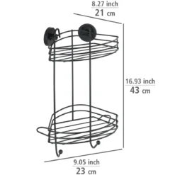 Vacuum-Loc Eckregal 2 Etagen schwarz