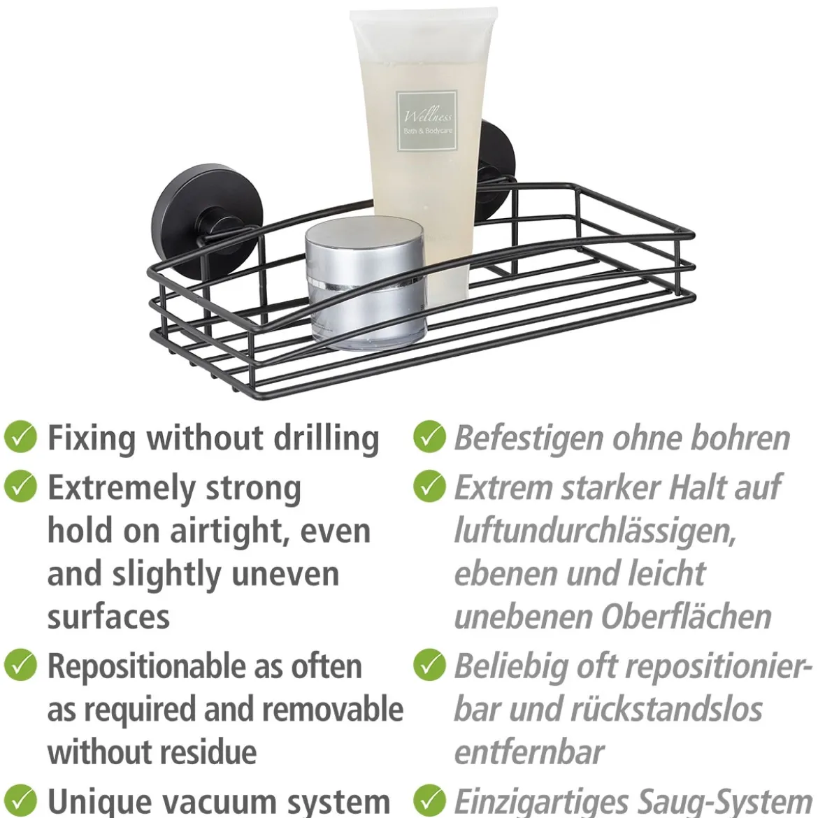 Vacuum-Loc Wandablage schwarz