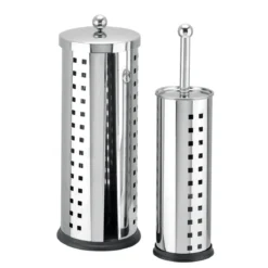Valblue Ersatzrollenhalter und WC-Bürstengarnitur silber