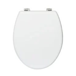 Valblue WC-Sitz Easy 2.0 weiss, MDF-Holzkern, Metallscharniere verchromt