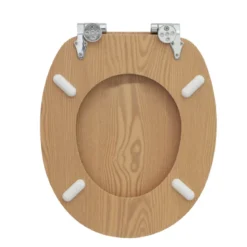 Valblue WC-Sitz Oak NB MDF-Holzkern, Absenkautomatik, Metallscharniere verchromt