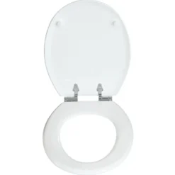 Valblue WC-Sitz Turin weiss, MDF-Holzkern, mit Absenkautomatik, Metallscharniere verchr.
