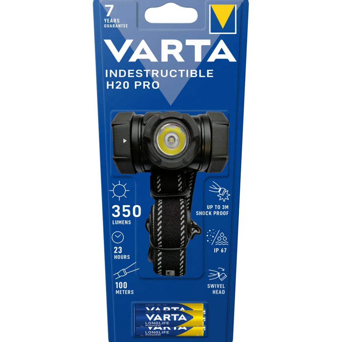 Varta LED-Kopfleuchte Indestructible H20 Pro inkl Batteriebestückung
