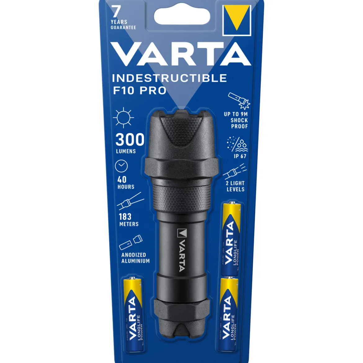 Varta LED-Taschenlampe Indestructible F10 Pro inkl Batteriebestückung