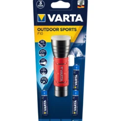 Varta LED-Taschenlampe Outdoor Sports mit Batterien rot
