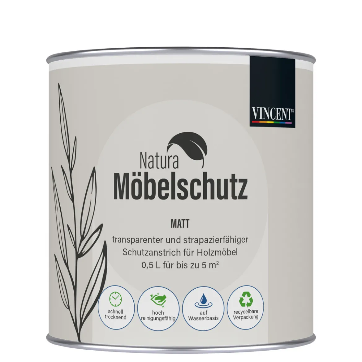 VincentNatura Möbelschutz farblos matt 0,5 L